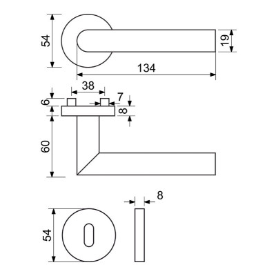 RK.L-FORM.BB.MD kľučka na dvere RK.L-FORM.BB.MD kľučka na dvere