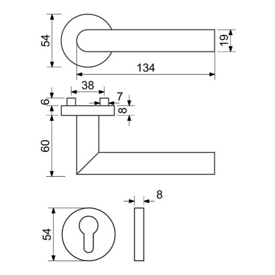 RK.L-FORM.PZ.MD kľučka na dvere RK.L-FORM.PZ.MD kľučka na dvere