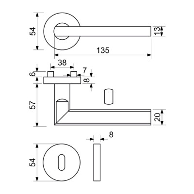 RK.OV-FORM.BB.CE kľučka na dvere RK.OV-FORM.BB.CE kľučka na dvere