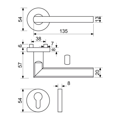 RK.OV-FORM.BB.CE kľučka na dvere