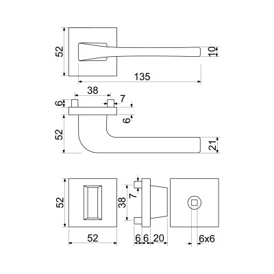 RK.C36.CORTINA.WC.NIMAT kľučka na dvere