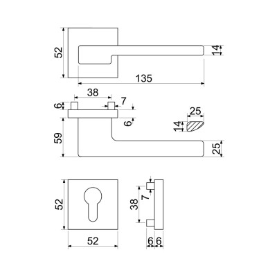 RK.C36.MARANZA.PZ.CE kľučka na dvere