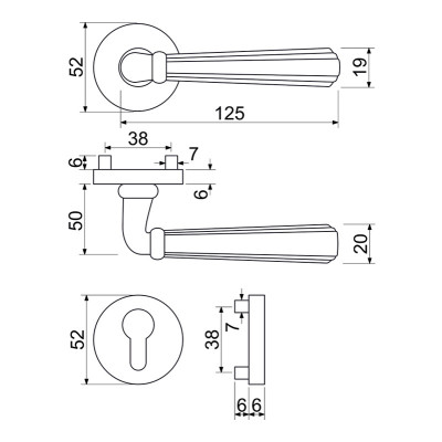 RK.K16.FIRENZE.PZ.CE kľučka na dvere RK.K16.FIRENZE.PZ.CE kľučka na dvere