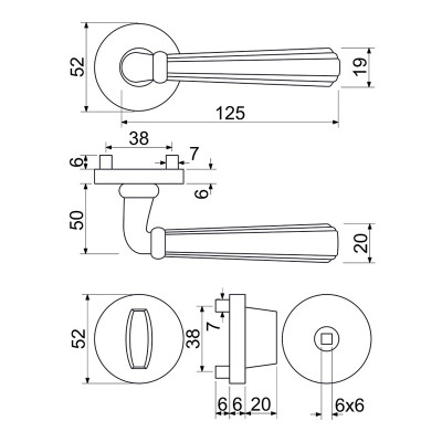 RK.K16.FIRENZE.WC.MS kľučka na dvere RK.K16.FIRENZE.WC.MS kľučka na dvere