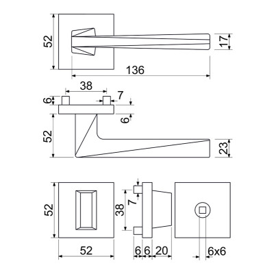 RK.C36.CUBISMO.WC.CE kľučka na dvere