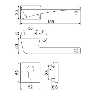 RK.S1.BRENNERO.PZ.NIMAT kľučka na dvere RK.S1.BRENNERO.PZ.NIMAT kľučka na dvere