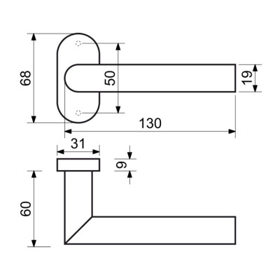 RK.F.1967.N kľučka na dvere nerez RK.F.1967.N kľučka na dvere nerez