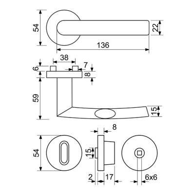 RK.C-FORM.WC.MD kľučka na dvere RK.C-FORM.WC.MD kľučka na dvere