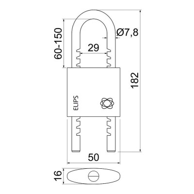 RV.ELIPS.MOD.50.SU1 visiaci zámok SU RV.ELIPS.MOD.50.SU1 visiaci zámok SU