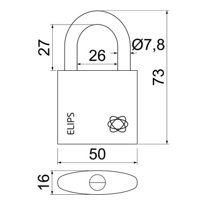 RV.ELIPS.50.SU1 visiaci zámok SU RV.ELIPS.50.SU1 visiaci zámok SU