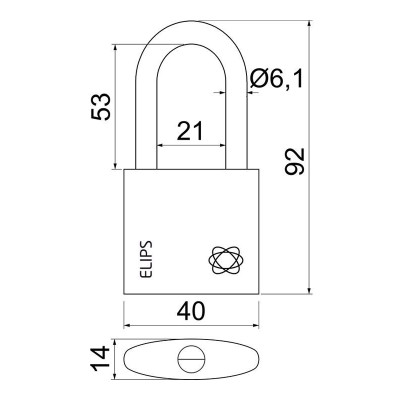 RV.ELIPS.40.PL.SU1 visiaci zámok SU RV.ELIPS.40.PL.SU1 visiaci zámok SU