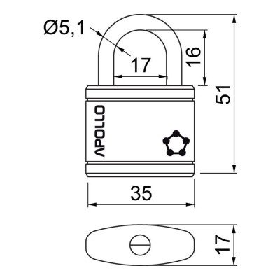RV.APOLLO.35.SET4.CRN sada visiacich zámkov RV.APOLLO.35.SET4.CRN sada visiacich zámkov