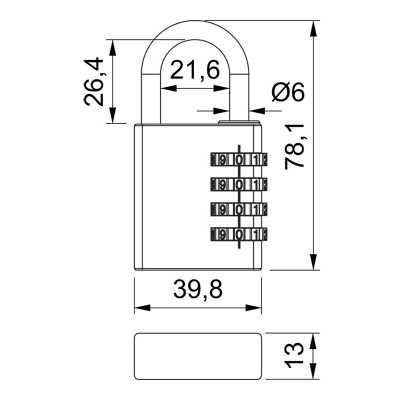 RV.12002.40.CRN kódový visiaci zámok RV.12002.40.CRN kódový visiaci zámok