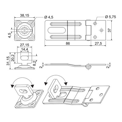 RG.12.90.CRN petlica s otočným okom čierna