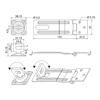RG.12.110.CRN petlica s otočným okom čierna