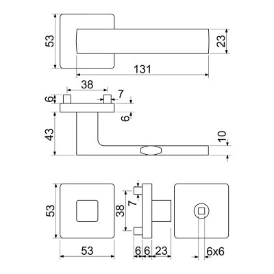RK.C26.MODENA.WC.ANT kľučka na dvere RK.C26.MODENA.WC.ANT kľučka na dvere