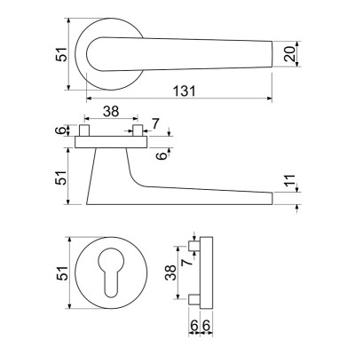 RK.K16.BOLOGNA.PZ.ANT kľučka na dvere RK.K16.BOLOGNA.PZ.ANT kľučka na dvere