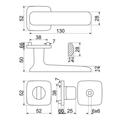 RK.C6.STROMBOLI.WC.CE kľučka na dvere RK.C6.STROMBOLI.WC.CE kľučka na dvere