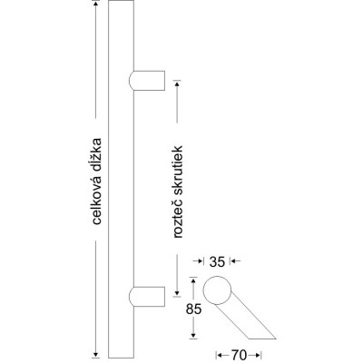 Mâner 50/30 rotund cu două fețe
