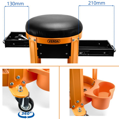 Scaun de atelier rotativ 360° SN6715 Scaun de atelier rotativ 360° SN6715