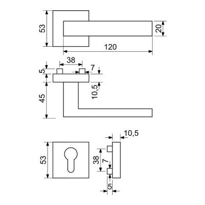 RK.TP-FORM.PZ.CE kľučka na dvere