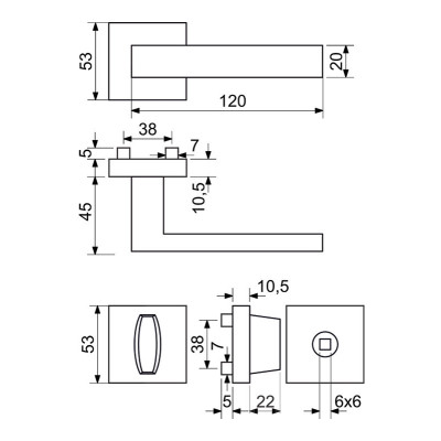 RK.TP-FORM.WC.CE kľučka na dvere