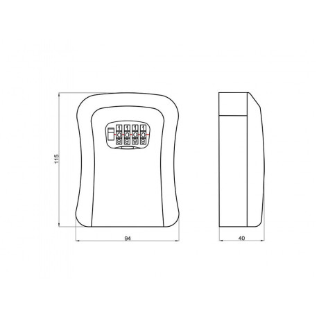 Cutie pentru cheii cu cod S 115x94x40 mm