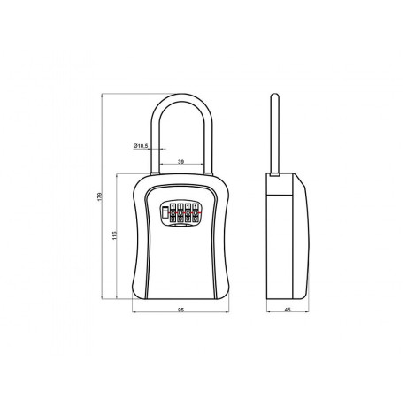 Cutie pentru cheii de agățat S 175x100x40mm