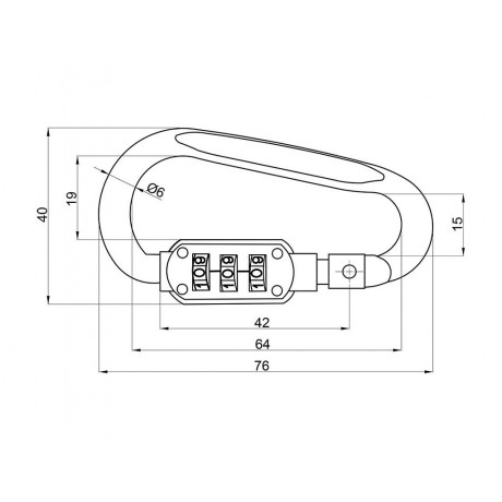 Carabină blocabilă Al 75x40x8mm