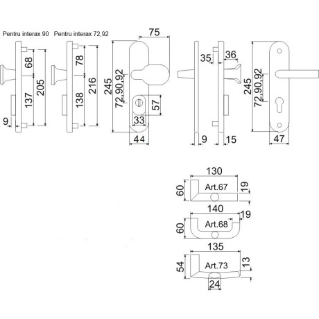 R.701.ZB.N.TB3 mânere de forjate