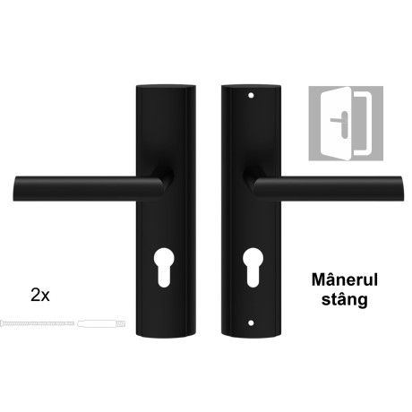 MIRO mâner intrare negru 72mm stânga VMICZL