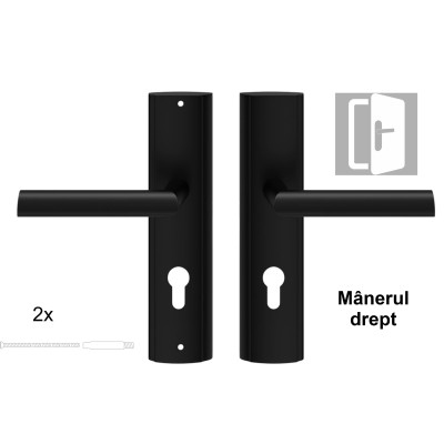 MIRO mâner de intrare negru 72mm dreapta VMICZP