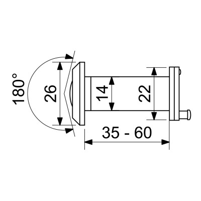 RVW.G.35-60.BZP.CE vizor de ușă rezistent la foc