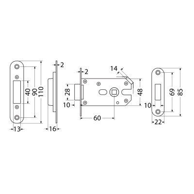 EN.305.M.KL.60.22.NIMAT încuietoare magnetică cu încastrare