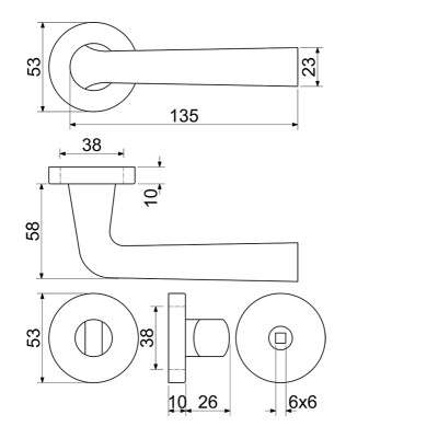 RK.LOPAR.WC.CE mâner de ușă