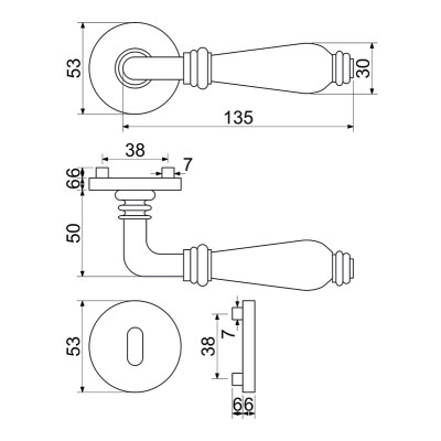 RK.E16.BERGAMO.BB.AS mâner de ușă