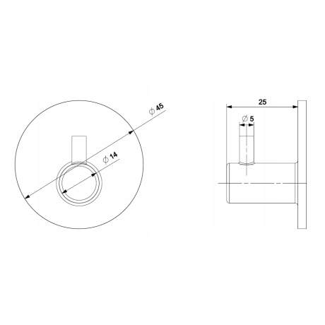 WS1 cârlig autoadeziv rotund 45mm