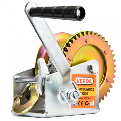 WK540 troliu manual cu cablu, cu manivelă, 545 kg