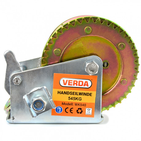 WK540 troliu manual cu cablu, cu manivelă, 545 kg