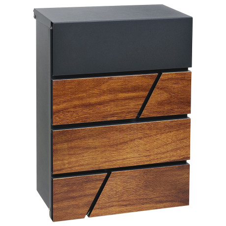 BK.524.WO.AM cutie poștală antracit + lemn