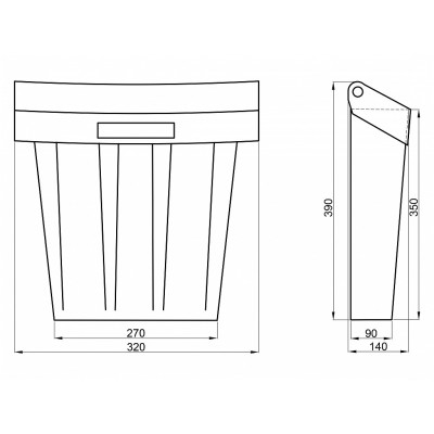 PH cutie poștală din plastic gri