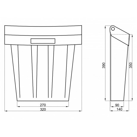 PH cutie poștală din plastic gri