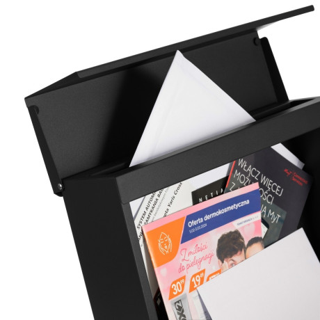 D3638 Cutie poștală neagră + imitație lemn