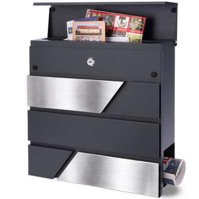 Cutie poștală D3711 antracit + inox
