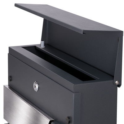 Cutie poștală D3711 antracit + inox