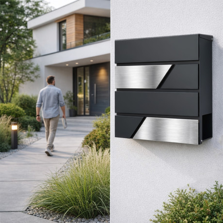 Cutie poștală D3711 antracit + inox