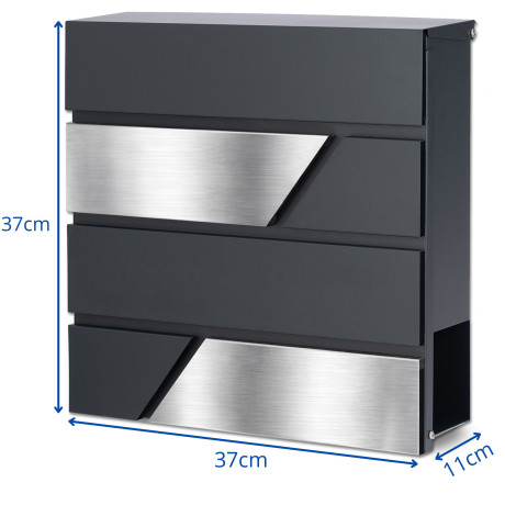Cutie poștală D3711 antracit + inox