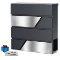 Cutie poștală D3711 antracit + inox