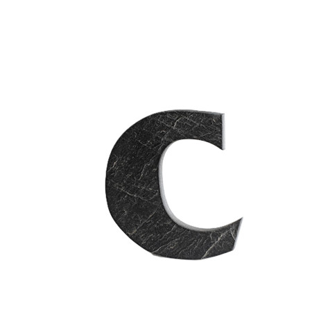Număr de casă din ardezie, litera „c”