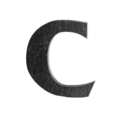 Număr de casă din ardezie, litera „C”